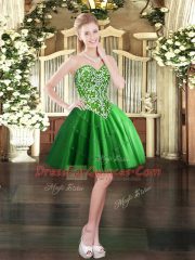 Tulle Sleeveless Mini Length Evening Dress and Beading