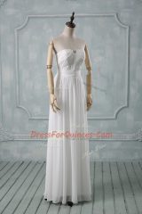Amazing Floor Length White Homecoming Dress Off The Shoulder Sleeveless Zipper