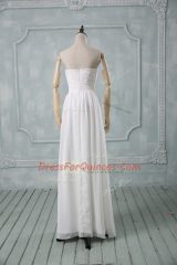 Amazing Floor Length White Homecoming Dress Off The Shoulder Sleeveless Zipper