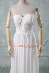 Amazing Floor Length White Homecoming Dress Off The Shoulder Sleeveless Zipper