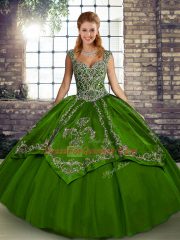 Cute Sleeveless Beading and Embroidery Lace Up Quinceanera Gowns
