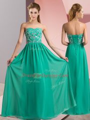 Exceptional Sleeveless Lace Up Floor Length Beading Dress for Prom