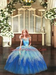 New Arrival Multi-color Sleeveless Floor Length Beading and Ruffles Backless Sweet 16 Dresses