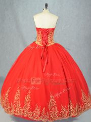 Tulle Sleeveless Floor Length Quinceanera Dress and Beading