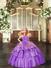 Smart Sweetheart Sleeveless Taffeta Sweet 16 Dresses Ruffled Layers Lace Up