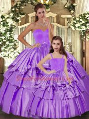 Smart Sweetheart Sleeveless Taffeta Sweet 16 Dresses Ruffled Layers Lace Up