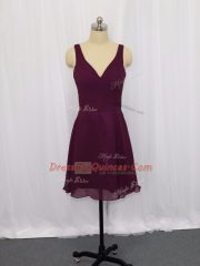 Chiffon Sleeveless Mini Length Juniors Party Dress and Ruching