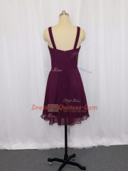 Chiffon Sleeveless Mini Length Juniors Party Dress and Ruching