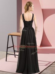 Suitable Sleeveless Zipper Floor Length Beading and Appliques Vestidos de Damas