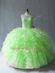 High Class Floor Length Ball Gowns Sleeveless Quinceanera Gown Lace Up