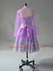Captivating Lavender Lace Up Sweetheart Appliques and Embroidery Homecoming Dress Tulle Sleeveless
