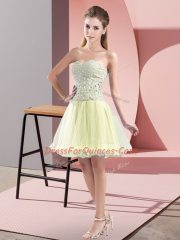 Sweetheart Sleeveless Tulle Prom Dresses Beading Zipper