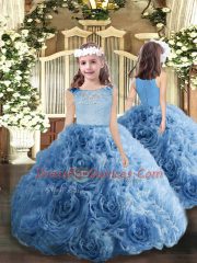 Sleeveless Zipper Floor Length Beading Little Girls Pageant Dress