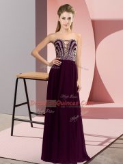 Artistic Floor Length Burgundy Prom Evening Gown Sweetheart Sleeveless Lace Up