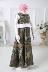Printed Scoop Sleeveless Zipper Belt Flower Girl Dresses for Less in Multi-color