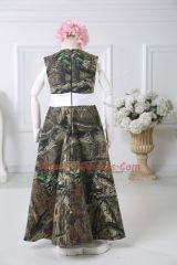 Printed Scoop Sleeveless Zipper Belt Flower Girl Dresses for Less in Multi-color