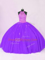 Nice Sleeveless Lace Up Floor Length Beading and Appliques Vestidos de Quinceanera