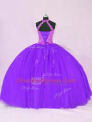 Nice Sleeveless Lace Up Floor Length Beading and Appliques Vestidos de Quinceanera