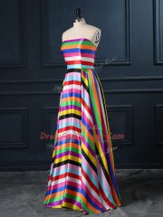 Decent Multi-color Zipper Womens Party Dresses Ruching Sleeveless Floor Length