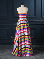 Decent Multi-color Zipper Womens Party Dresses Ruching Sleeveless Floor Length