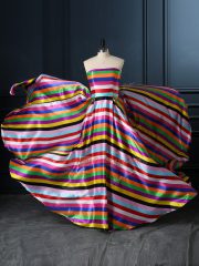 Decent Multi-color Zipper Womens Party Dresses Ruching Sleeveless Floor Length