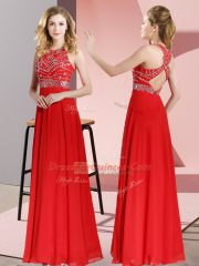 Popular Sleeveless Beading Backless Prom Evening Gown