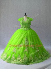 Ball Gowns Appliques Sweet 16 Quinceanera Dress Lace Up Tulle Sleeveless