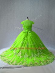 Ball Gowns Appliques Sweet 16 Quinceanera Dress Lace Up Tulle Sleeveless