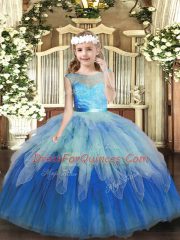 New Arrival Floor Length Backless High School Pageant Dress Multi-color for Party and Wedding Party with Lace and Ruffles