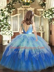 New Arrival Floor Length Backless High School Pageant Dress Multi-color for Party and Wedding Party with Lace and Ruffles