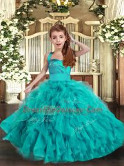 Unique Sleeveless Ruffles Lace Up Kids Pageant Dress