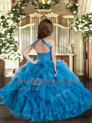 Unique Sleeveless Ruffles Lace Up Kids Pageant Dress