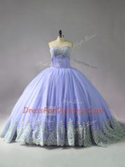 Best Selling Lavender Ball Gown Prom Dress Sweetheart Sleeveless Court Train Lace Up