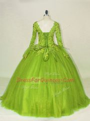Side Zipper Sweet 16 Dresses Olive Green for Sweet 16 and Quinceanera with Lace and Appliques