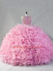 Vintage Sleeveless Beading Zipper Quinceanera Gowns