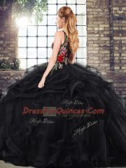 Black Sleeveless Zipper 15 Quinceanera Dress for Military Ball and Sweet 16 and Quinceanera
