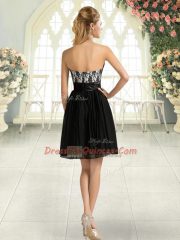 Empire Prom Dresses Black Sweetheart Chiffon Sleeveless Mini Length Zipper