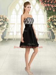 Empire Prom Dresses Black Sweetheart Chiffon Sleeveless Mini Length Zipper