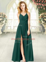 Halter Top Sleeveless Chiffon Homecoming Dress Ruching Zipper