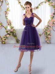 Hot Selling Sleeveless Zipper Knee Length Appliques Quinceanera Court Dresses