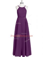 Eggplant Purple Straps Zipper Ruching Homecoming Dress Sleeveless