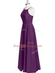 Eggplant Purple Straps Zipper Ruching Homecoming Dress Sleeveless