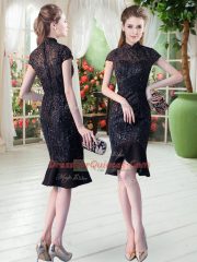 Fashion Short Sleeves Lace Zipper Homecoming Dress