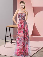 Latest Floor Length Zipper Multi-color for Prom and Party with Pattern