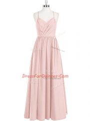 Charming Sleeveless Ruching Criss Cross Prom Evening Gown