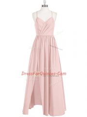 Charming Sleeveless Ruching Criss Cross Prom Evening Gown