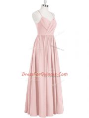 Charming Sleeveless Ruching Criss Cross Prom Evening Gown