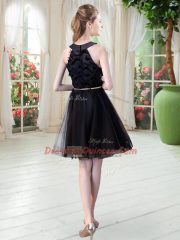 Sweet Black Zipper Scoop Belt Tulle Sleeveless