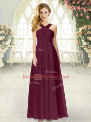 Straps Sleeveless Chiffon Homecoming Dress Ruching Zipper