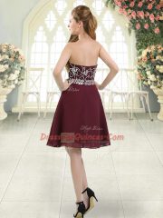 Comfortable A-line Prom Dress Olive Green Halter Top Chiffon Sleeveless Knee Length Zipper